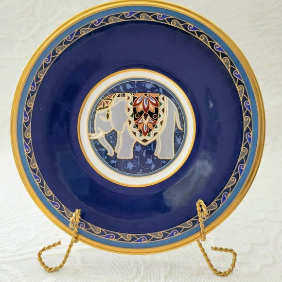 Rare Noritake Demitasse Cup/Saucer, Navy Blue/Gold Elephant Design, Japan - Picture 3 of 9